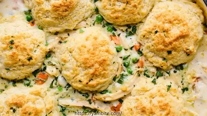 Chicken Pot Pie with Drop Biscuits