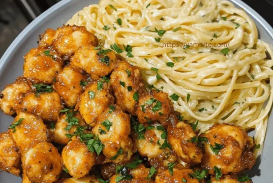 Easy Garlic Parmesan Chicken Bites with Pasta Recipe Garlic Parmesan Chicken Bites with Pasta